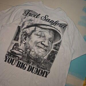 You Big Dummy Fred Sanford & Son 4XL T-Shirt VTG‎ Pro Power White Comedy 1990s
